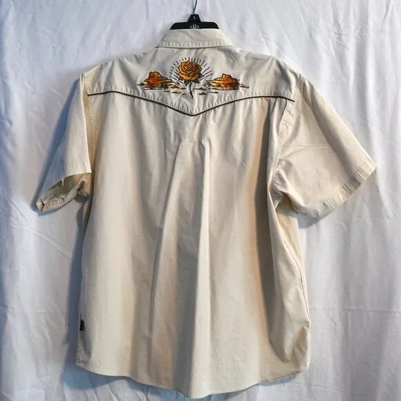 Howler Brothers ACL yellow rose short sleeve crosscut shirt L - Picture 5 of 6